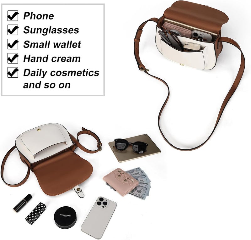 AFKOMST Crossbody Bags for Women,Small Saddle Purse and Boho Cross Body Handbags,Vegan Leather - Image 4